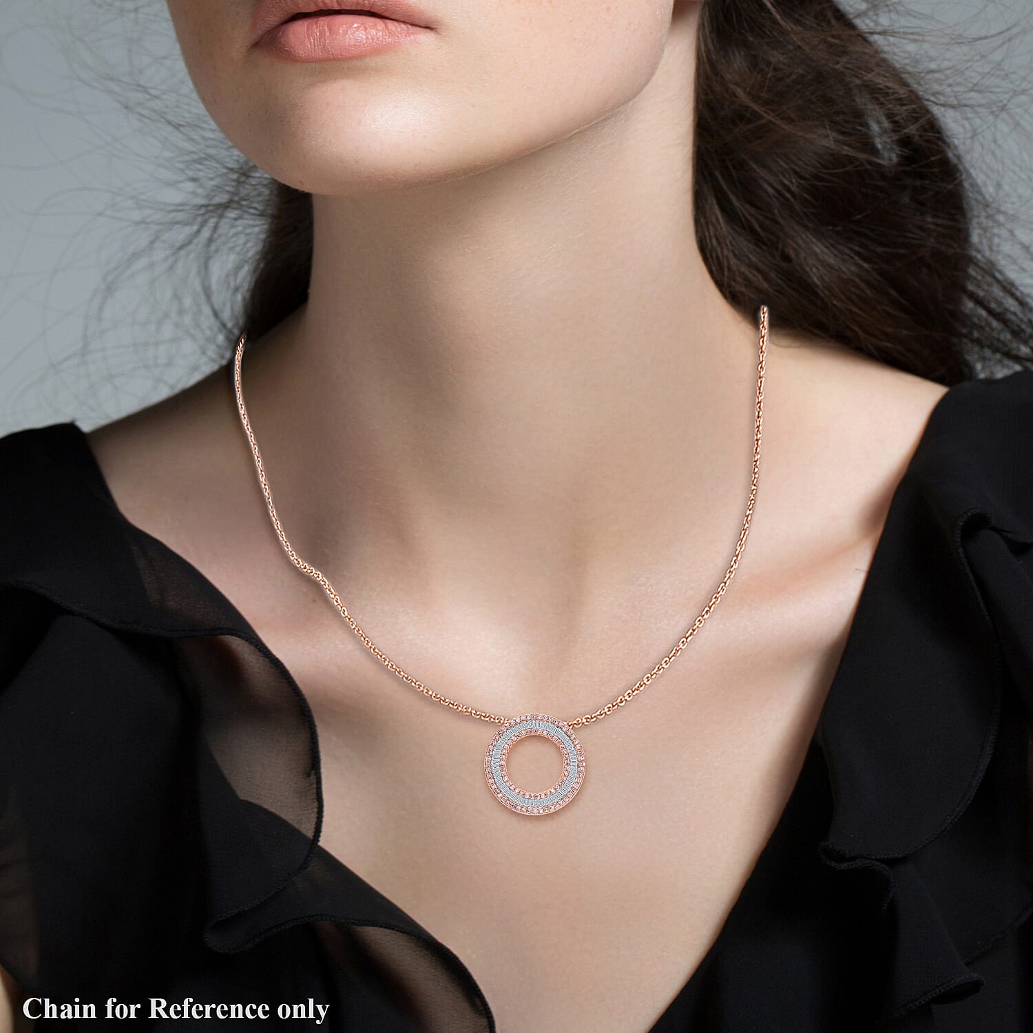 9K White Gold Pink Diamond ,  White Diamond Pendant 1.0 ct