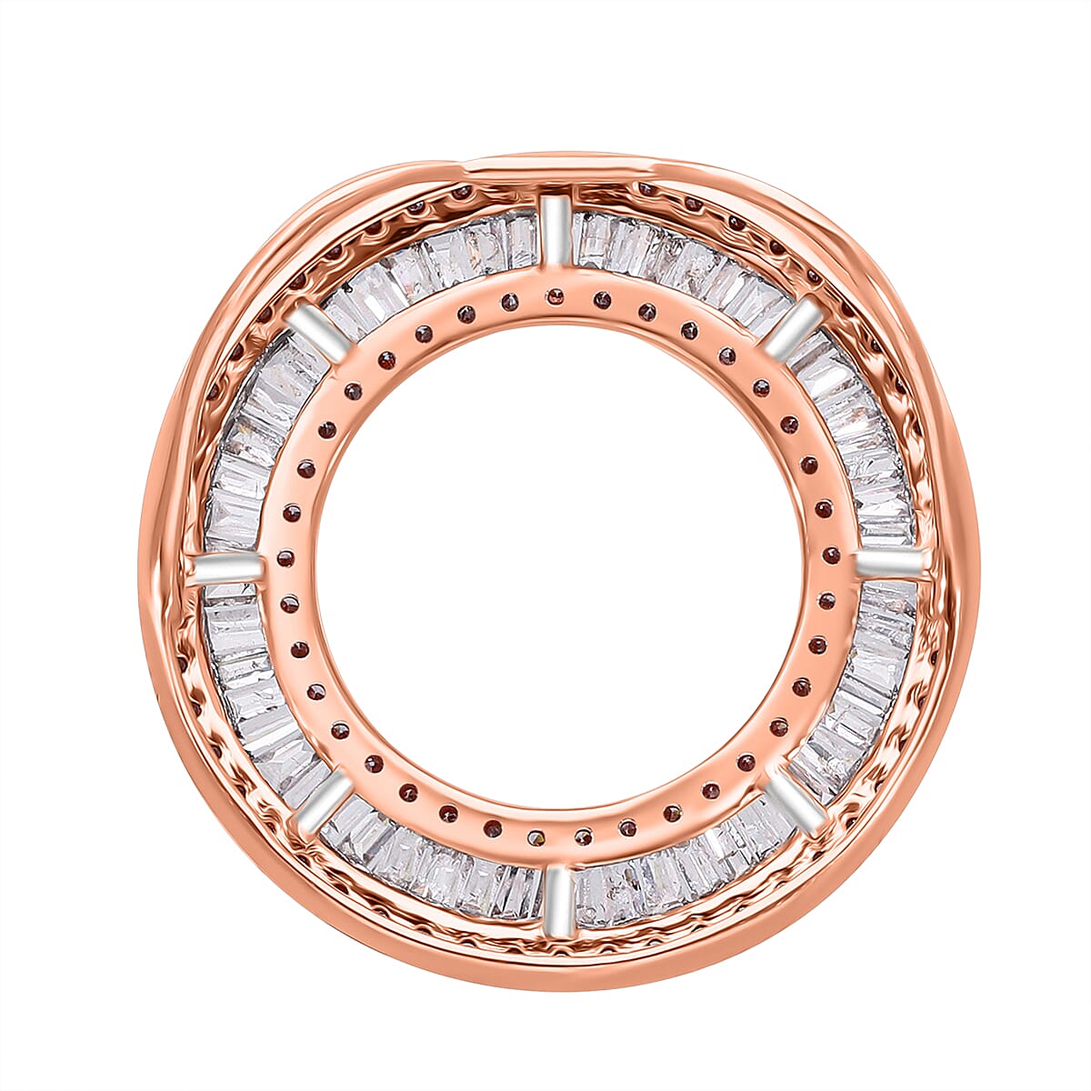 9K White Gold Pink Diamond ,  White Diamond Pendant 1.0 ct