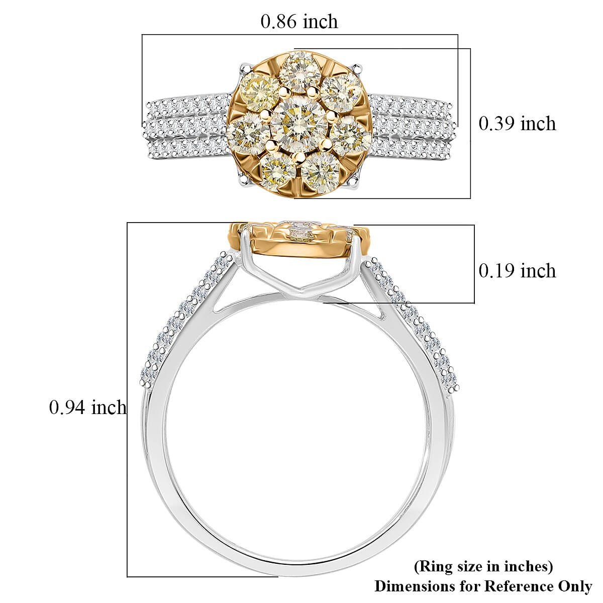 Tucson Rare Find- 9K Yellow & White Gold SGL Certified Natural Yellow Diamond & White Diamond Ring 1.00 Ct. Tucson Rare Find- 9K Yellow & White Gold SGL Certified Natural Yellow Diamond & White Diamond Ring 1.00 Ct.