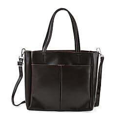 Closeout Deal Genunie Leather Tote Bag - Black
