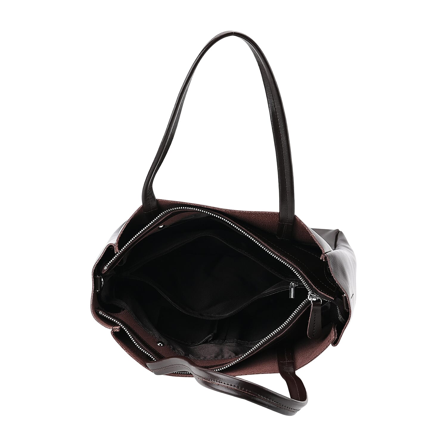 Closeout Deal - 100% Genuine Leather Tote Bag with Shoulder Strap - Brown Closeout Deal - 100% Genuine Leather Tote Bag with Shoulder Strap - Brown