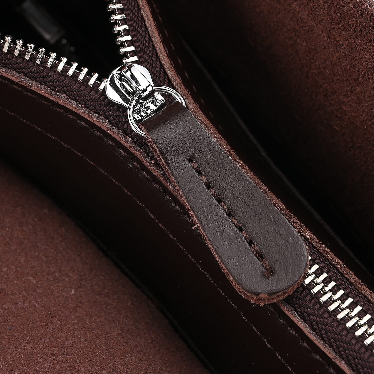 Closeout Deal - 100% Genuine Leather Tote Bag with Shoulder Strap - Brown Closeout Deal - 100% Genuine Leather Tote Bag with Shoulder Strap - Brown