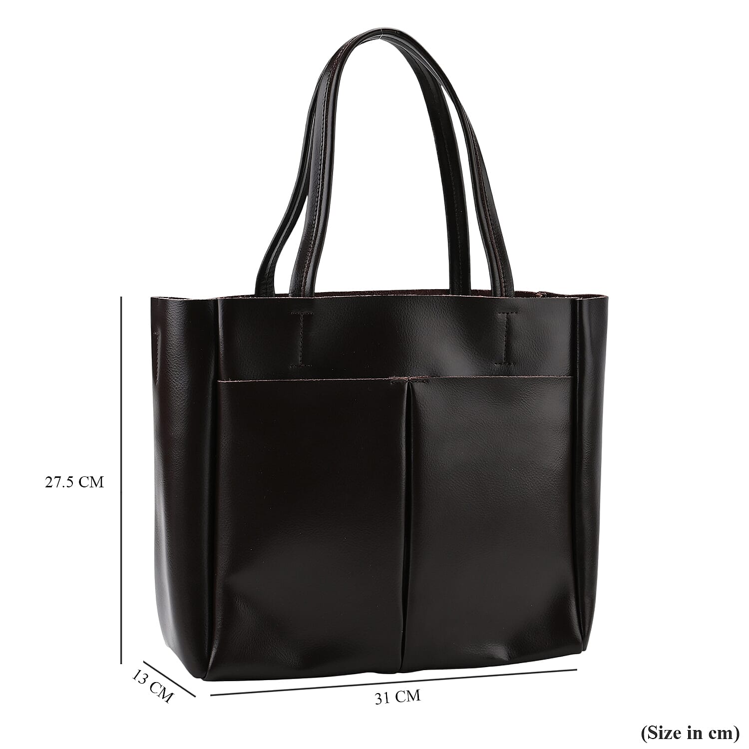 Closeout Deal - 100% Genuine Leather Tote Bag with Shoulder Strap - Brown Closeout Deal - 100% Genuine Leather Tote Bag with Shoulder Strap - Brown