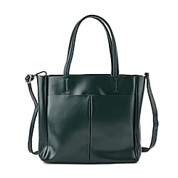 Closeout Deal Genunie Leather Tote Bag - Black