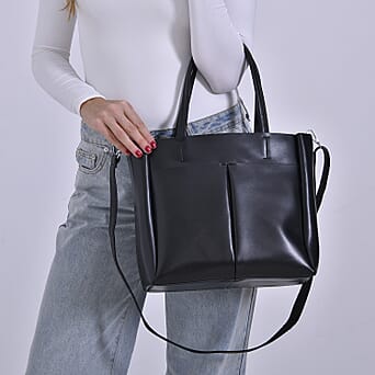 https://tjcuk.sirv.com/Products/79/8/7987987/Leather-Patterned-Tote-Bag-Size-31x13x27-cm-Black-Brown_7987987_2.jpg?w=342&h=342