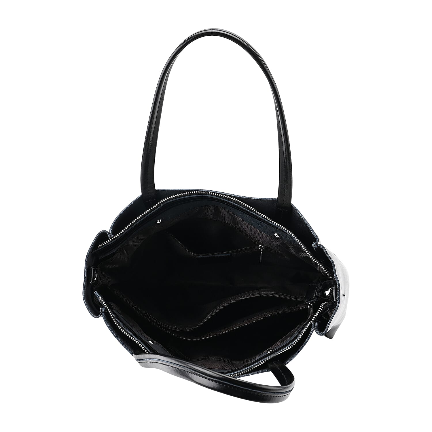 Closeout Deal Genunie Leather Tote Bag - Black