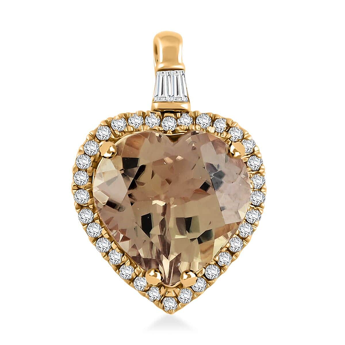 Luxoro  14K Yellow Gold  AAA   Turkizite ,  White Diamond  I2 Pendant 7.05 ct,  Gold Wt. 2.69 Gms  7.050  Ct.