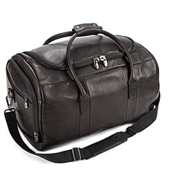Falcon Colombian Leather Holdall - Black Size- W30 x H30 x L51cm