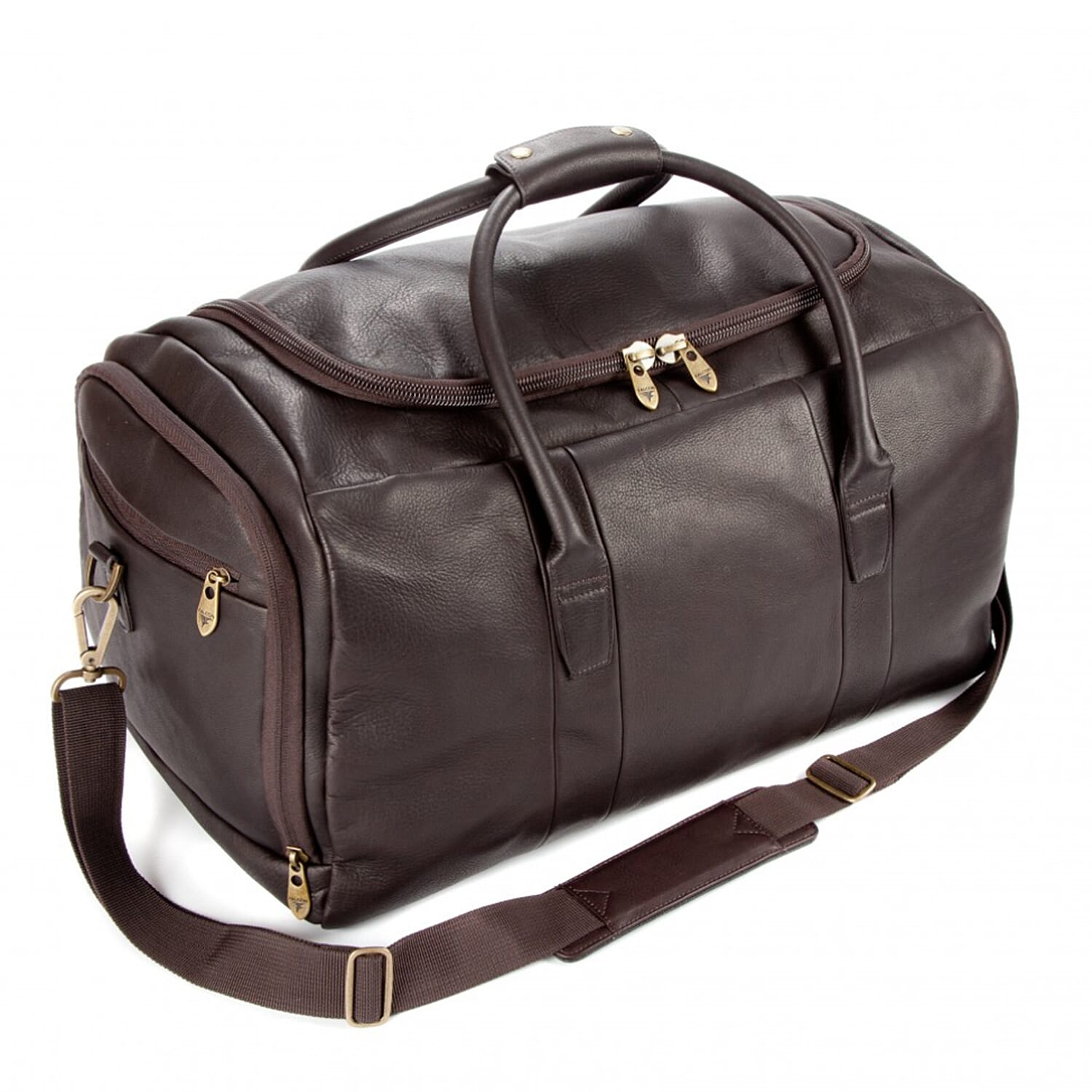 Falcon Colombian Leather Holdall - Brown Size- W30 x H30 x L51cm