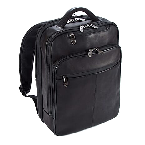 Falcon Colombian Leather 15.6 Inch Backpack - Black