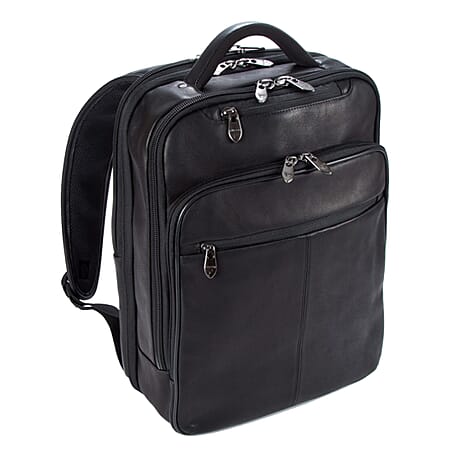 Falcon Colombian Leather 15.6 Inch Laptop Backpack - Black