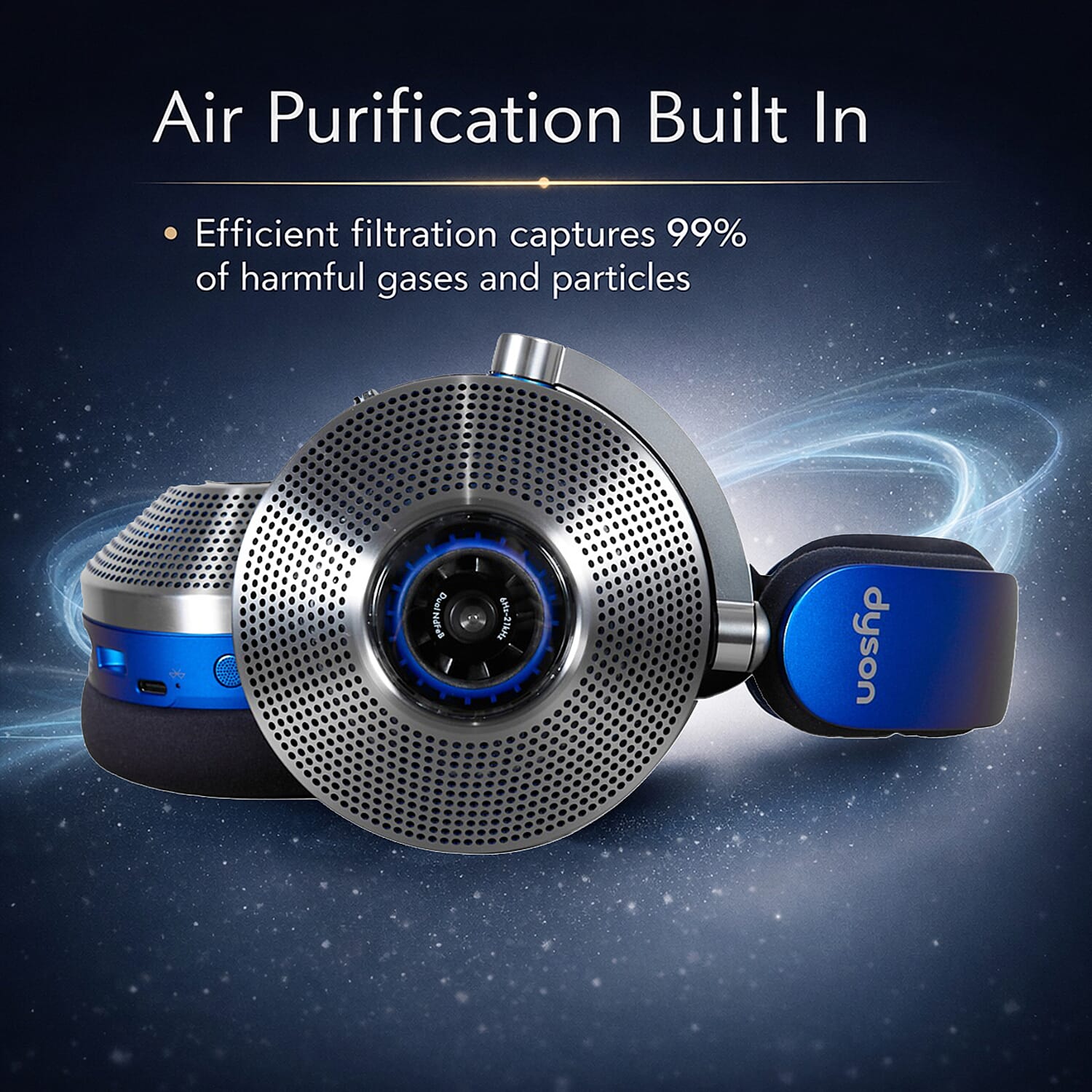 Dyson Zone Headphones With Air Purification, Advanced Noise Cancellation, Touch & Voice Control, Built-In Accelerometer, Beamforming & Noise-Cancelling Microphones, 50 hours run time