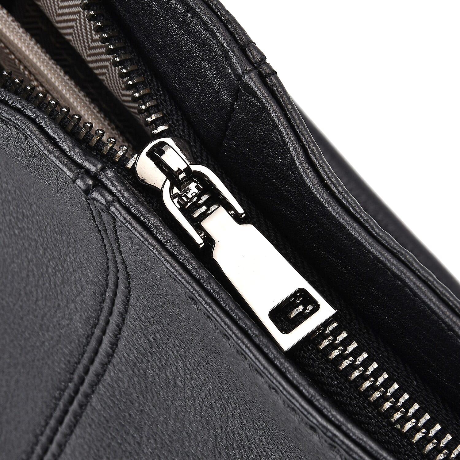 Closeout Deal- Genuine Leather Crossbody Bag with Adjustable Strap - Black Closeout Deal- Genuine Leather Crossbody Bag with Adjustable Strap - Black