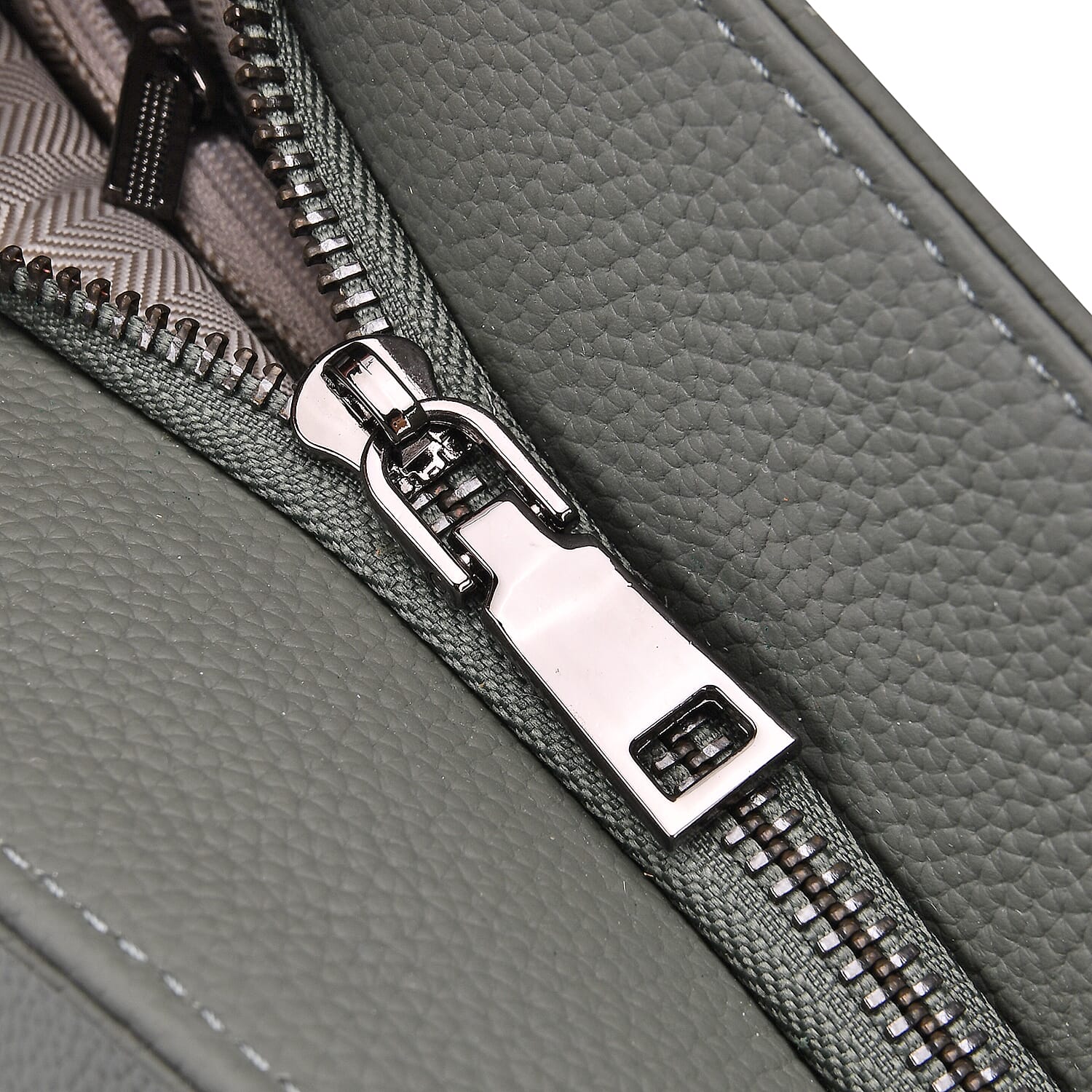 Genuine Leather Solid Crossbody Bag (Size 35x10x33 cm) - Green & Pink Genuine Leather Solid Crossbody Bag (Size 35x10x33 cm) - Green & Pink