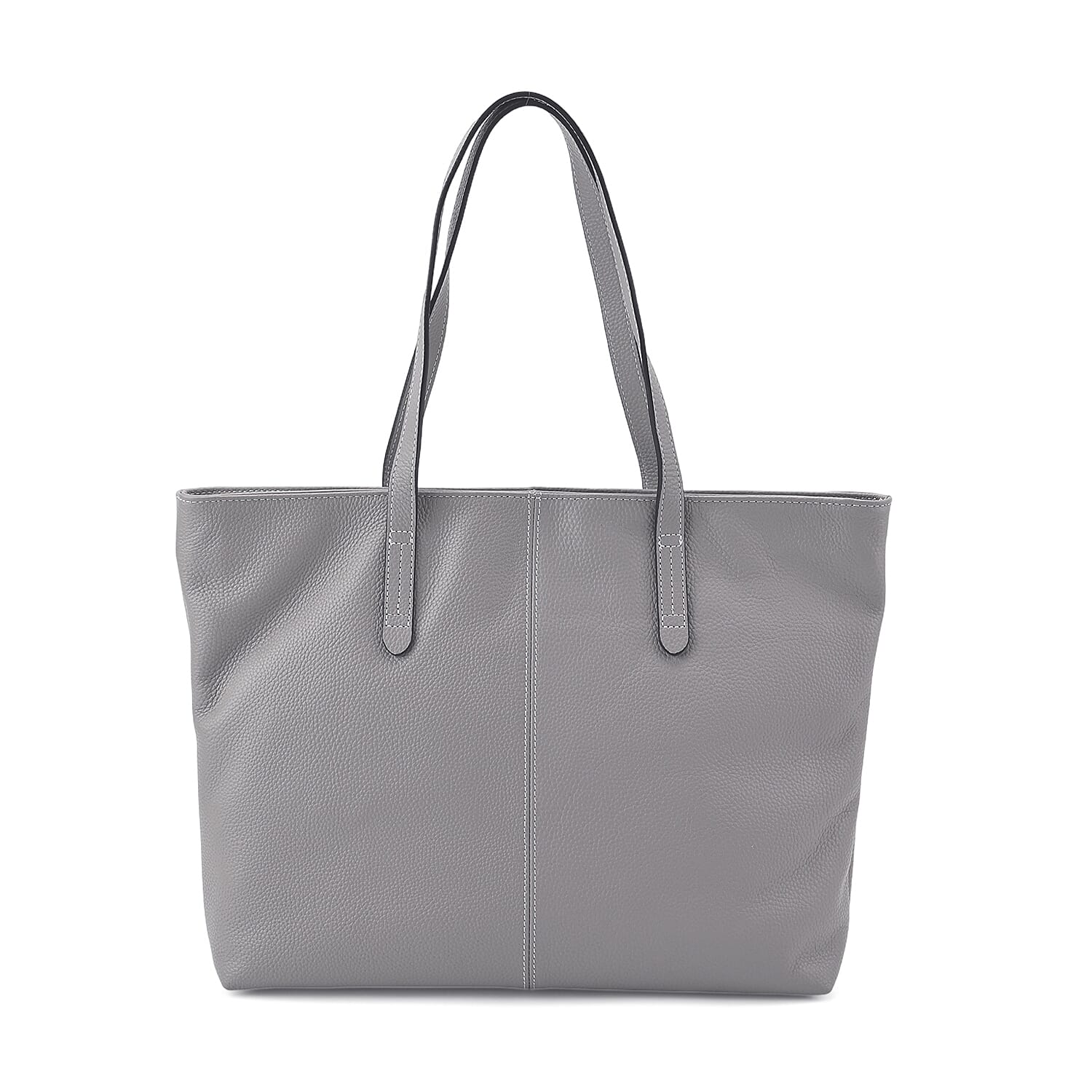 Closeout Deal - SUMPTUOUS 100% Genuine Leather Tote Bag - Grey