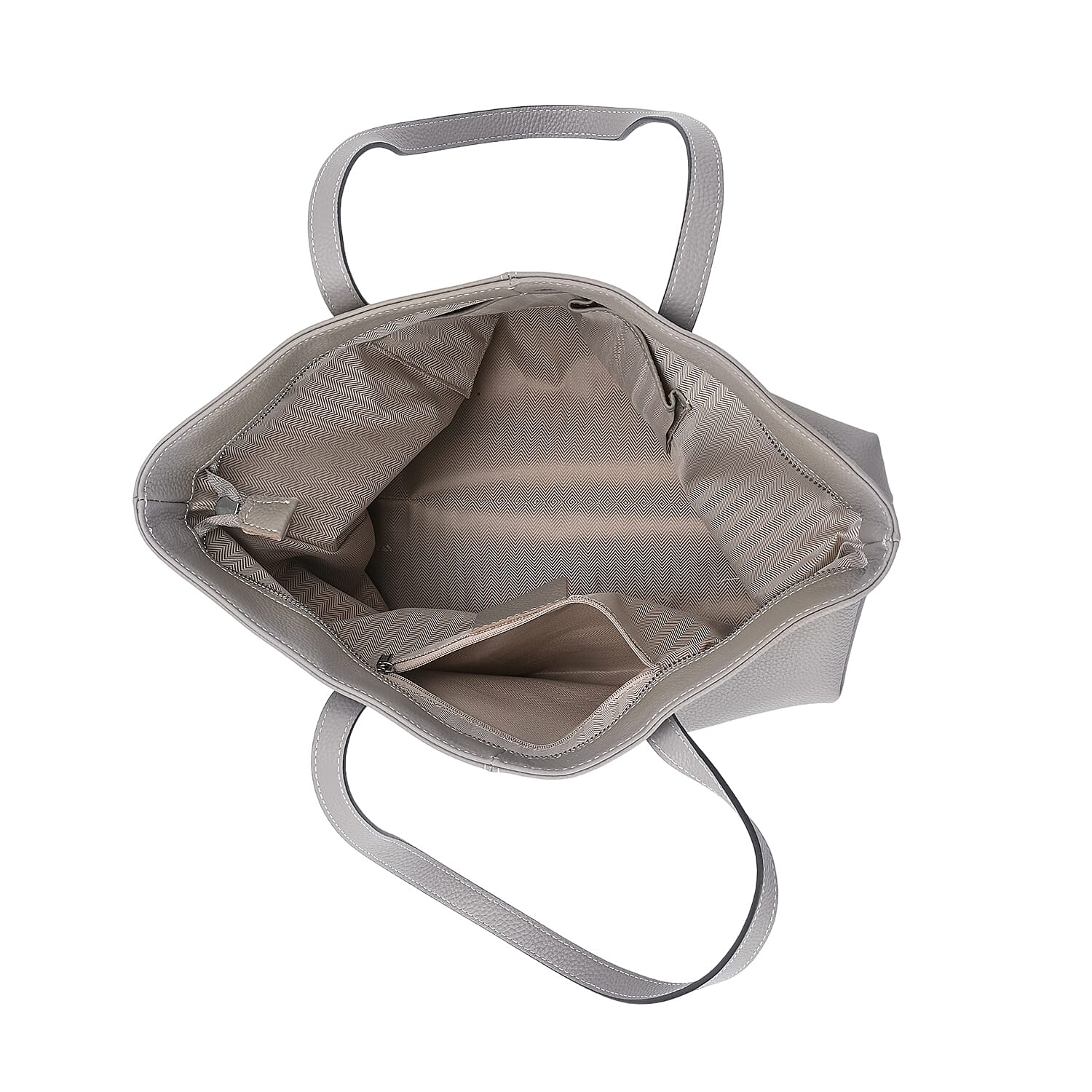 Closeout Deal - SUMPTUOUS 100% Genuine Leather Tote Bag - Grey