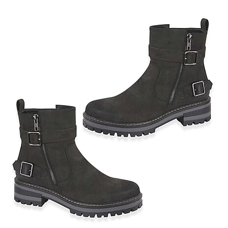 Jo - Joe Ladies SACRAMENTO Nubuck Ankle Boots (Size 4) - Black
