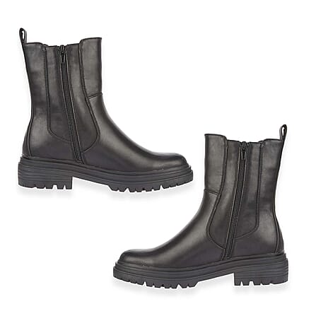 Shoes By Emma Gabrielle Ladies Chunky Lug Sole Chelsea Boots (Size 5) - Black