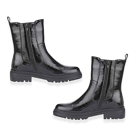 Shoes By Emma Gabrielle Ladies Chunky Lug Sole Chelsea Boots (Size 4) - Black