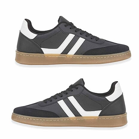 Urban Jacks Mens Flash Casual Lace-up Trainers (Size 10) - Black - White