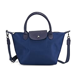 Stylish Water-Resistant Tote Bag with Top Handles & Strap - Dark Green