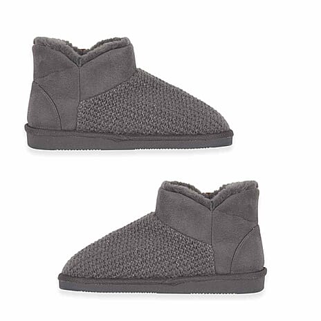 Jo & Joe Ladies Fur Lined Shoes (Size 5) - Charcoal