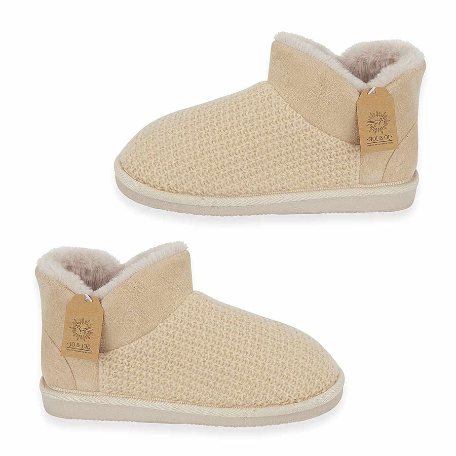 Jo & Joe Ladies Fur Lined Shoe (Size 5) - Cream