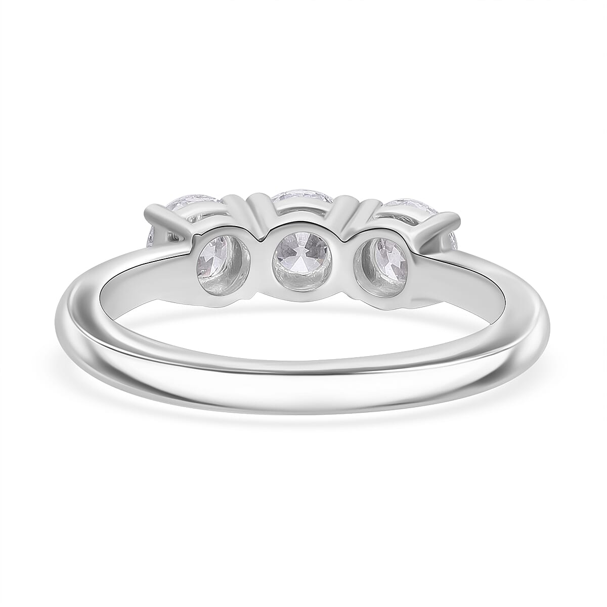 Luxuriant - 950 Platinum SGL Certified Lab Grown Diamond (VS-EF) Trilogy Ring 1.00 Ct, Platinum Wt. 3.30 Gms.