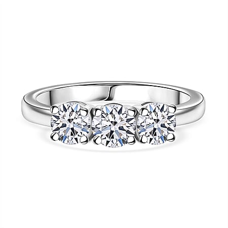 LUXURIANT 950 Platinum SGL Certified Lab Grown Diamond (VS-EF) Trilogy Ring 1 Ct. Platinum Wt 4.80 Grams LUXURIANT 950 Platinum SGL Certified Lab Grown Diamond (VS-EF) Trilogy Ring 1 Ct. Platinum Wt 4.80 Grams