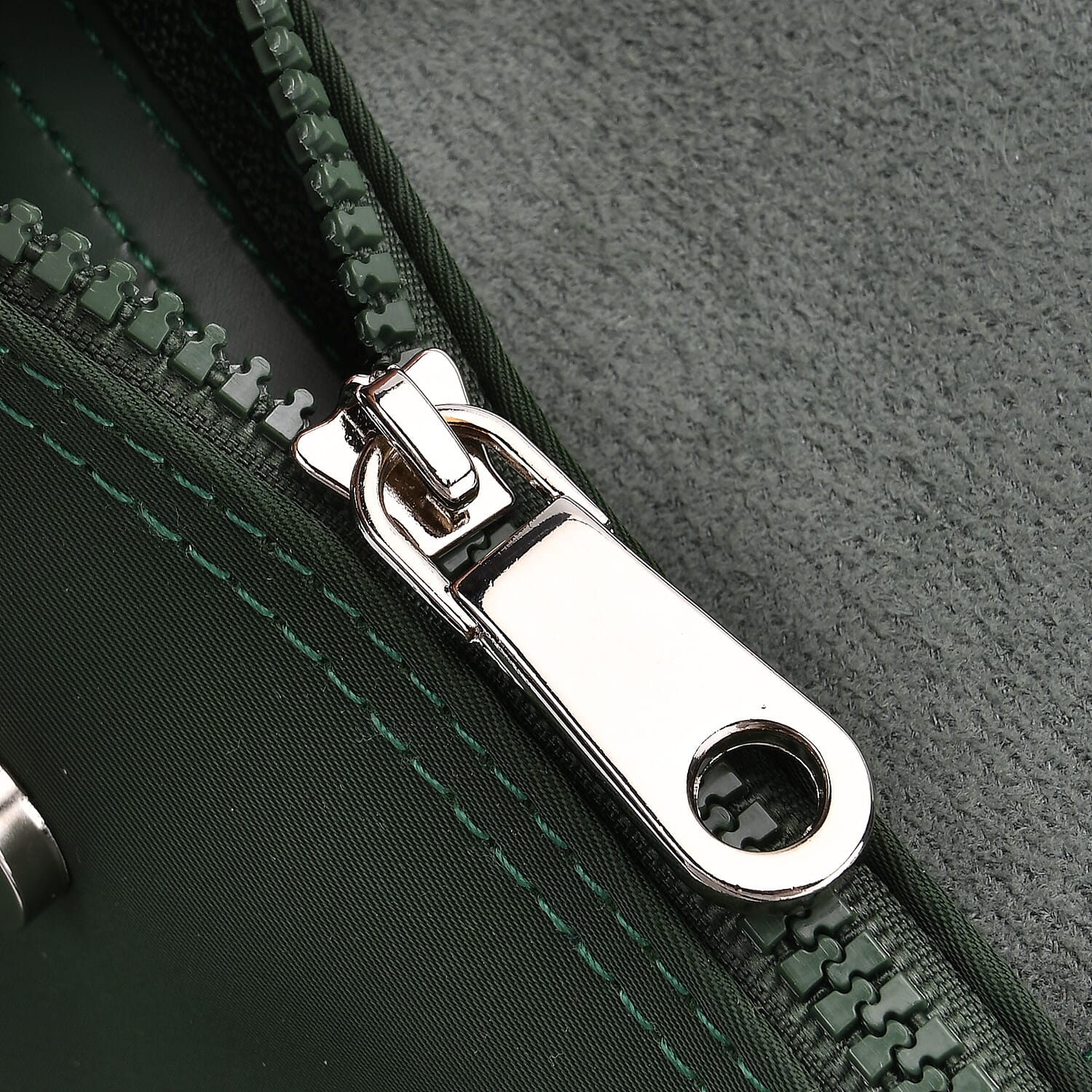 Stylish Water-Resistant Tote Bag with Top Handles & Strap - Dark Green