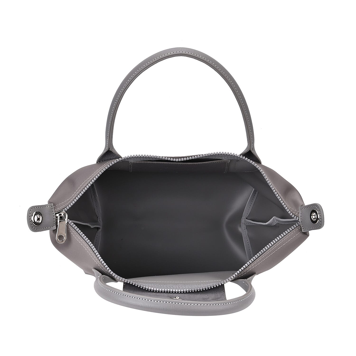 Stylish Water-Resistant Tote Bag with Top Handles & Strap - Grey