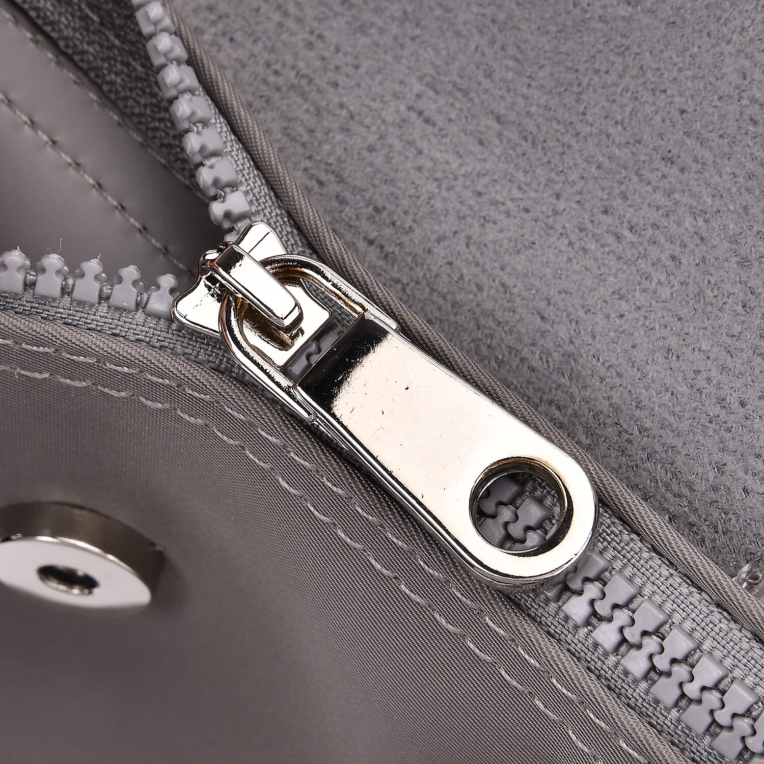 Stylish Water-Resistant Tote Bag with Top Handles & Strap - Grey