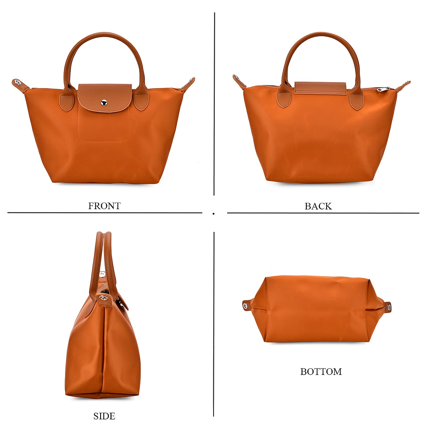 Stylish Water-Resistant Tote Bag with Top Handles & Strap - Tan