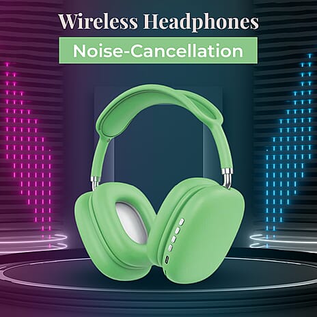 Wireless Bluetooth Headphone with Noise Cancellation - Green