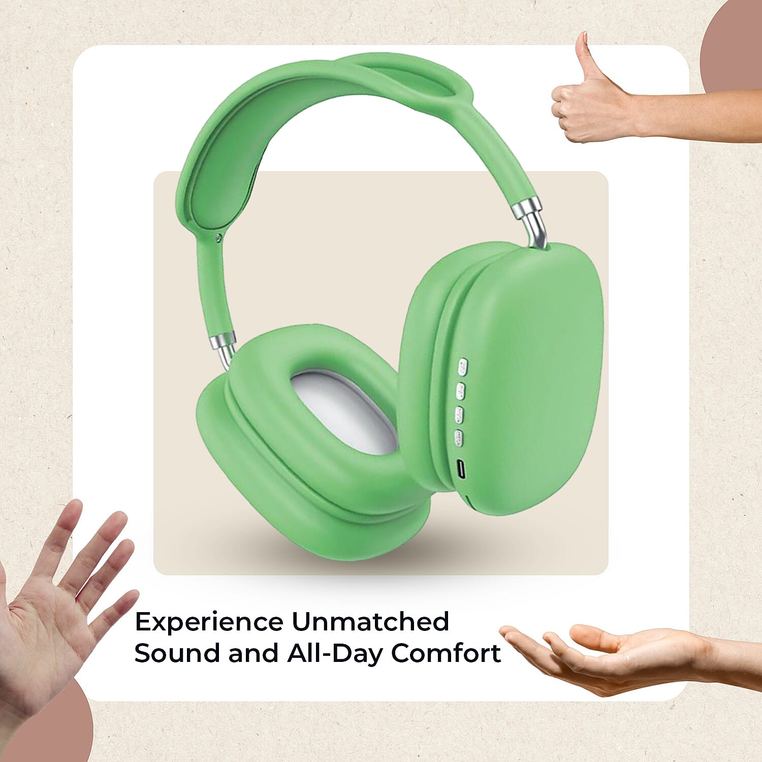 BIGGEST CLOSEOUT DEAL - Wireless Headphones with Noise-cancellation - Green BIGGEST CLOSEOUT DEAL - Wireless Headphones with Noise-cancellation - Green
