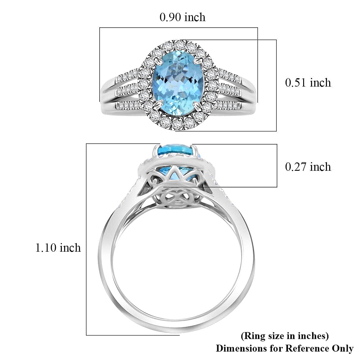 Rhapsody  950 Platinum  AAAA  Santamaria Aquamarine   White Diamond  VS Ring 2.05 ct,  Platinum Wt. 8.52 Gms  2.050  Ct.