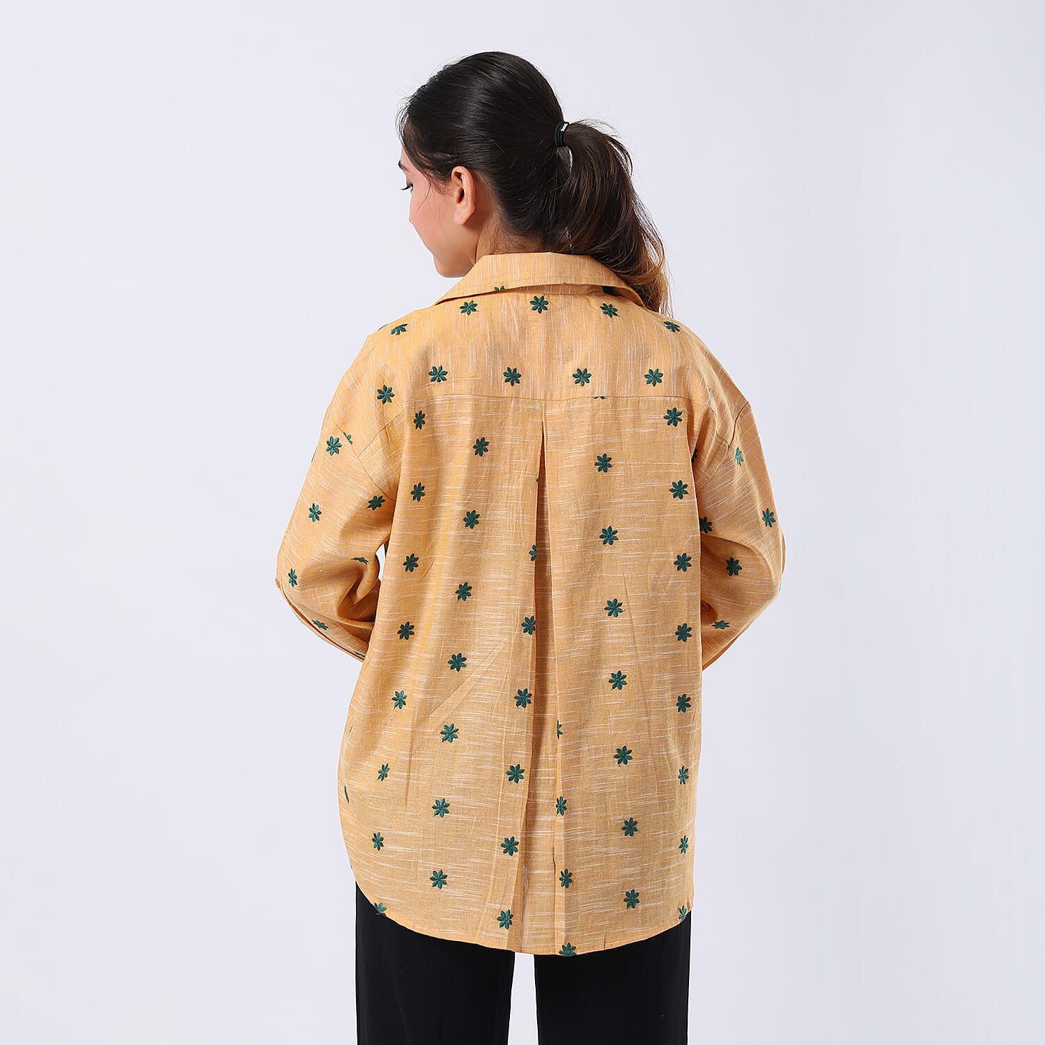 Pure Cotton Relaxed Fit Embroidered Long Sleeve Shirt Pure Cotton Relaxed Fit Embroidered Long Sleeve Shirt