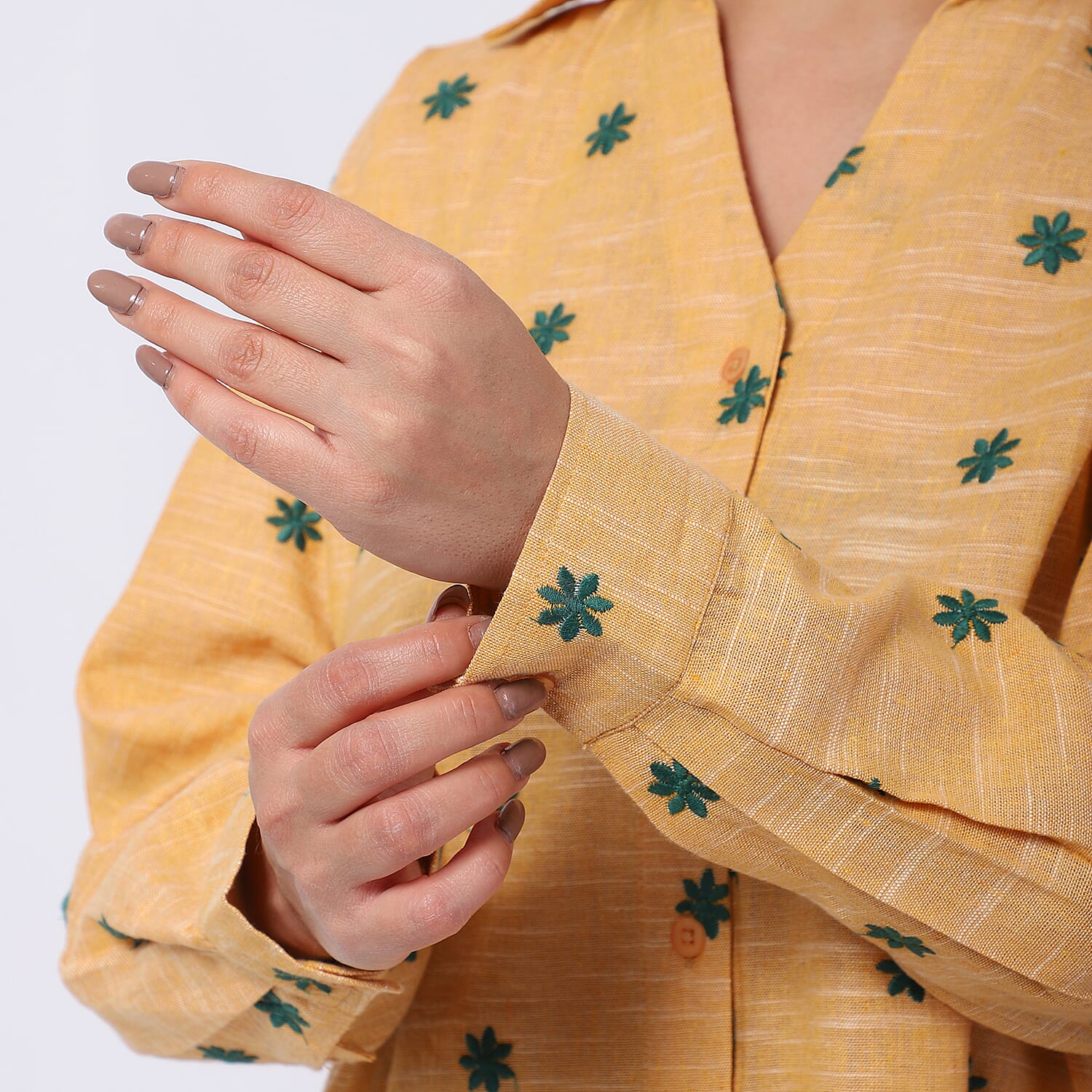 Pure Cotton Relaxed Fit Embroidered Long Sleeve Shirt Pure Cotton Relaxed Fit Embroidered Long Sleeve Shirt
