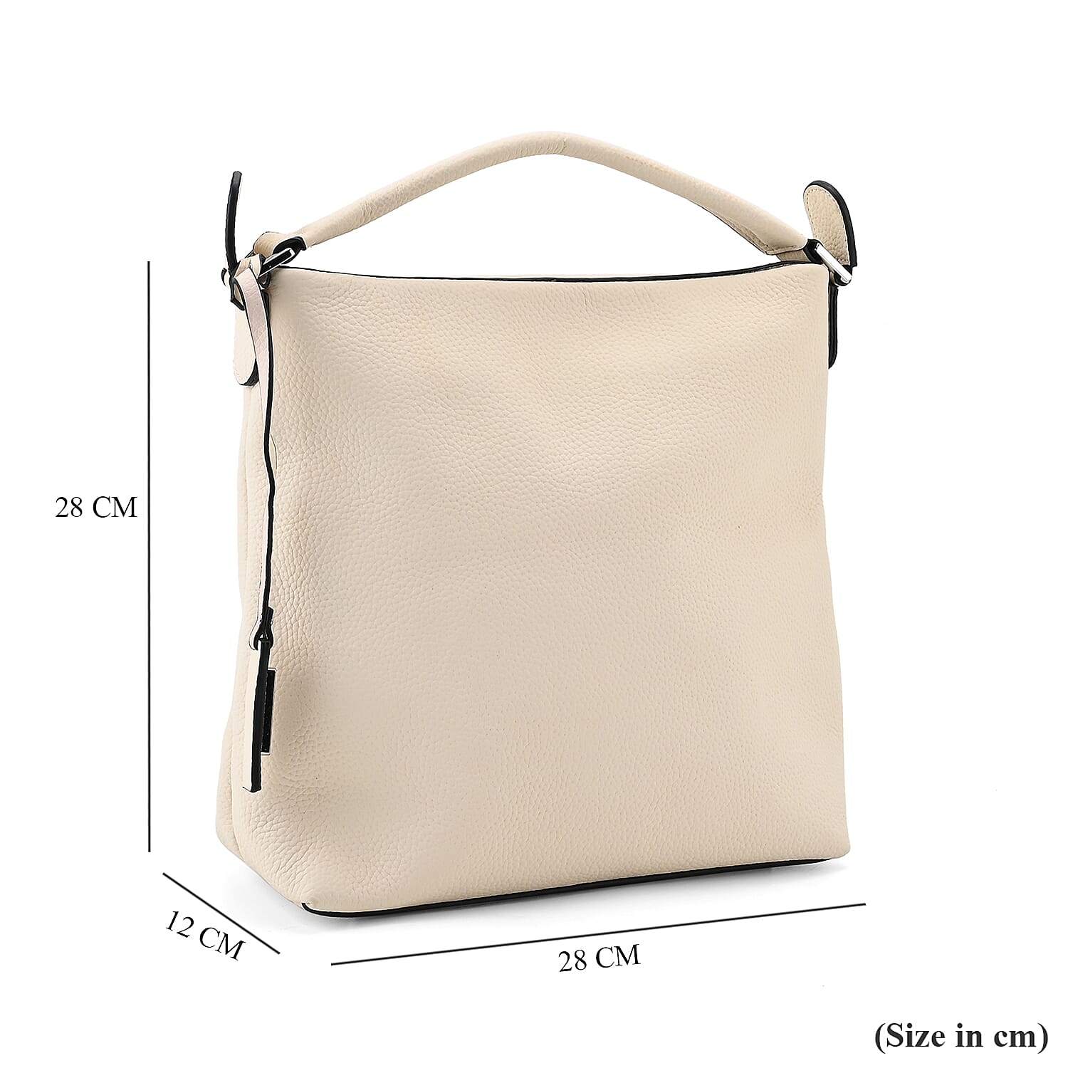 Closeout Deal- 100% Genuine Leather Hobo Bag - Cream Closeout Deal- 100% Genuine Leather Hobo Bag - Cream