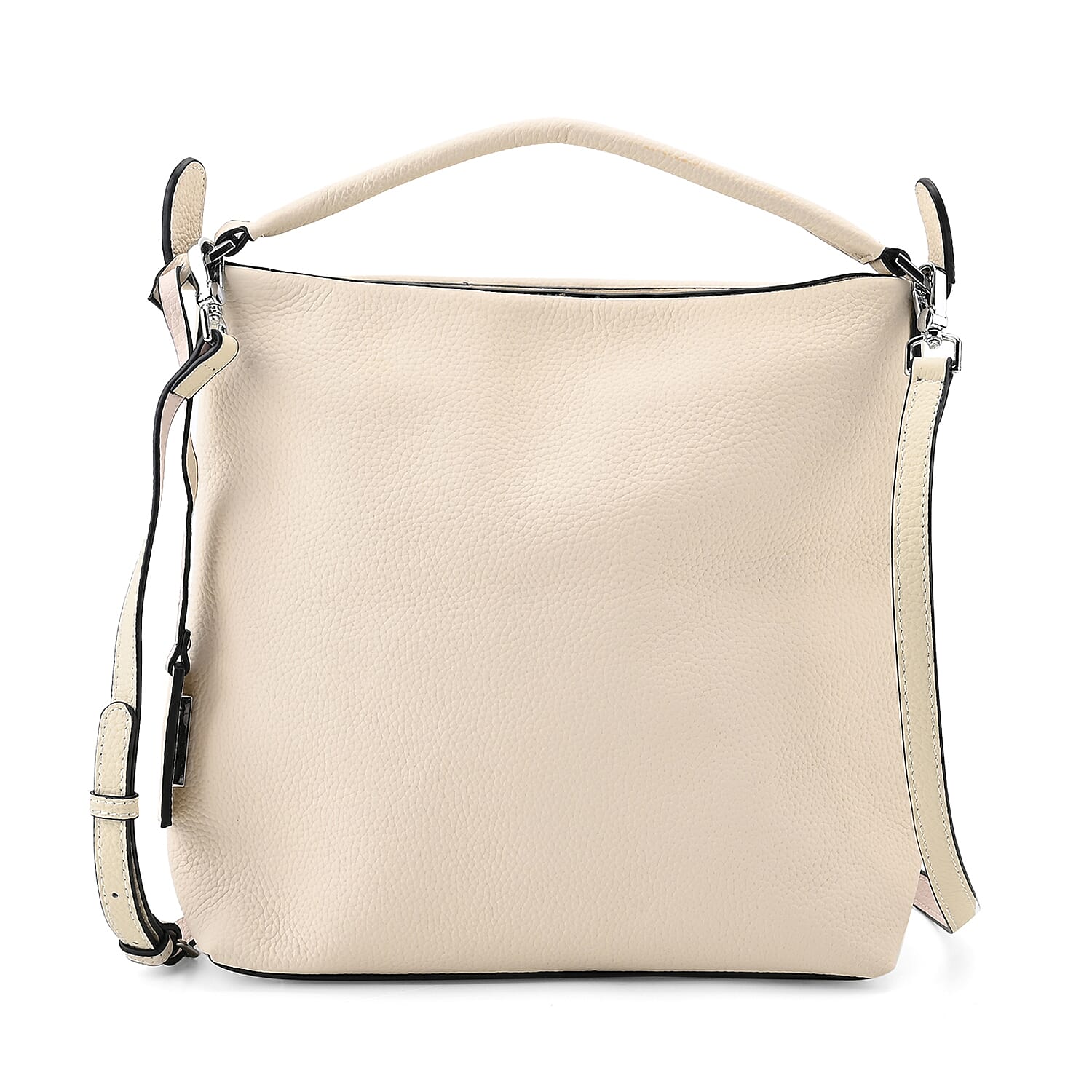 Closeout Deal- 100% Genuine Leather Hobo Bag - Cream Closeout Deal- 100% Genuine Leather Hobo Bag - Cream