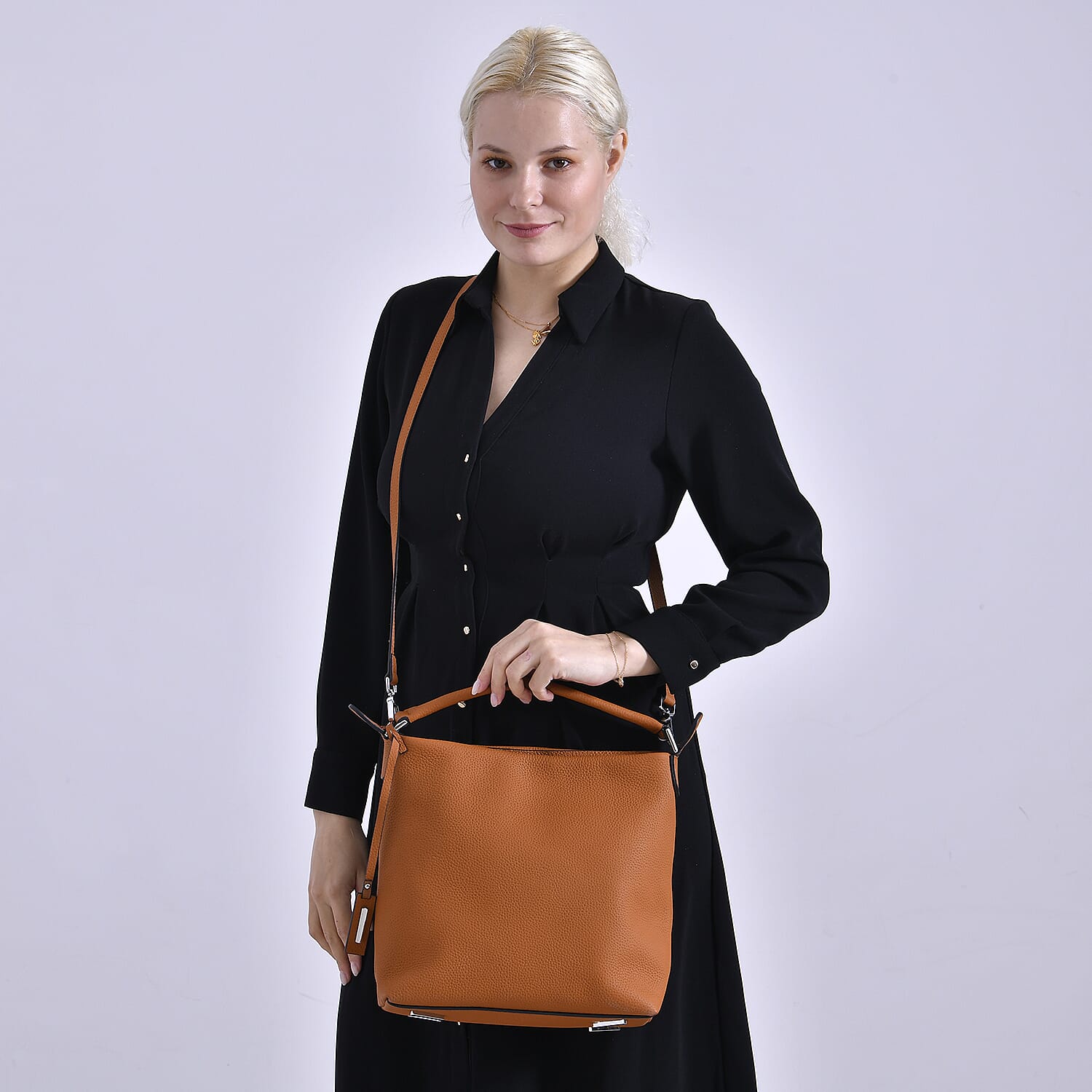 Closeout Deal- 100% Genuine Leather Hobo Bag - Tan Closeout Deal- 100% Genuine Leather Hobo Bag - Tan