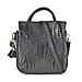 One Time Closeout Deal - 100% Genuine Leather Weave Patterned Crossbody Bag - Black