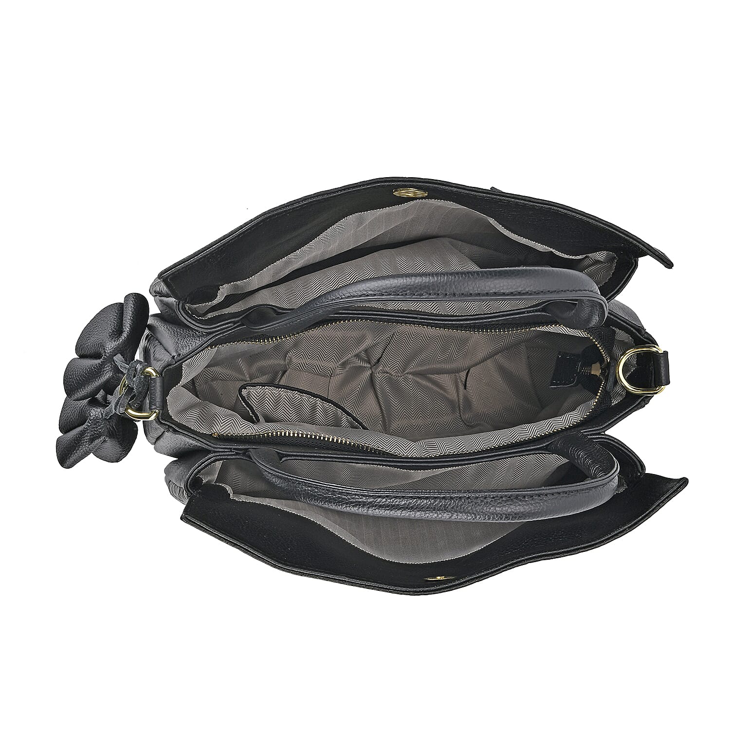 One Time Closeout Deal - 100% Genuine Leather Weave Patterned Crossbody Bag - Black One Time Closeout Deal - 100% Genuine Leather Weave Patterned Crossbody Bag - Black
