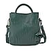One Time Closeout Deal - 100% Genuine Leather Weave Patterned Crossbody Bag - Black