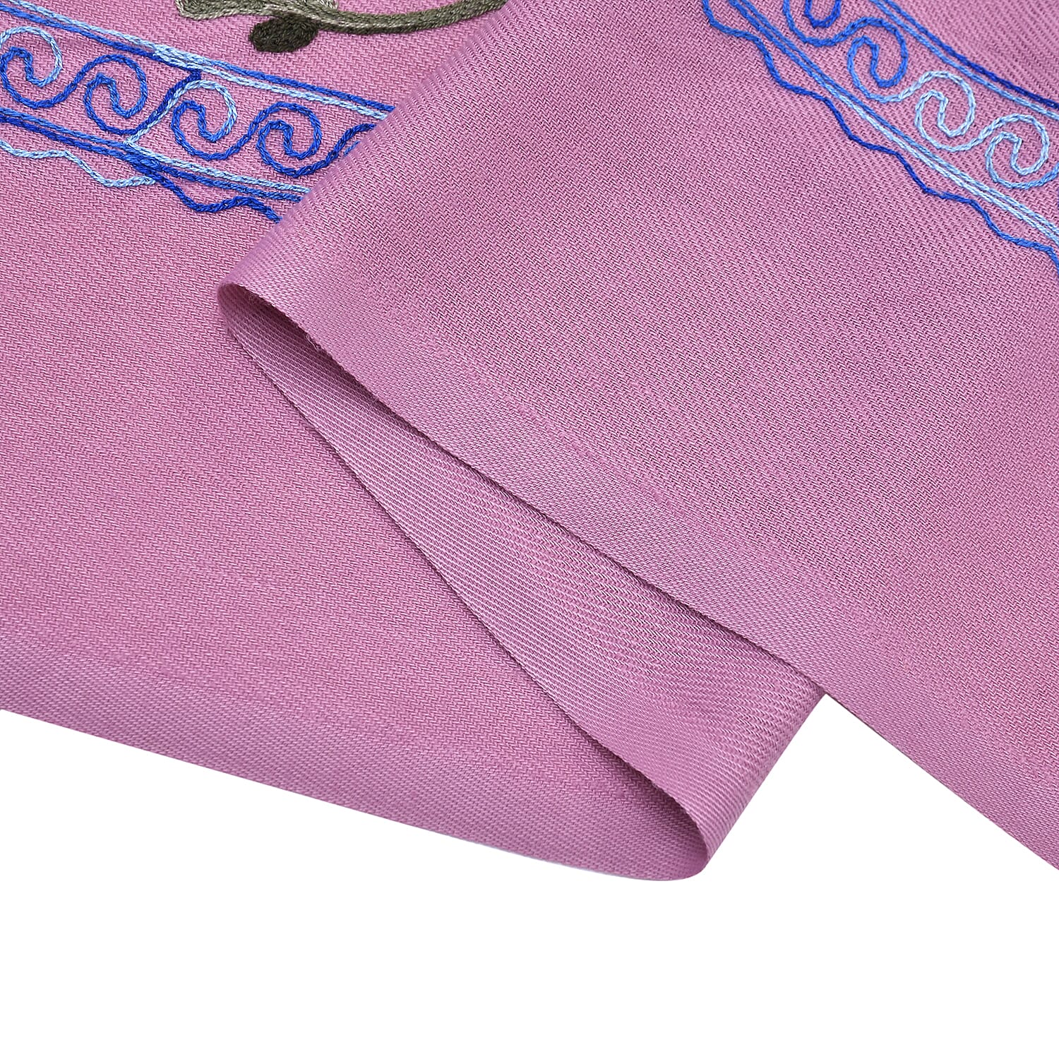Close Out Embroidery Flower Pattern Super Soft Shawl (Size 180x70 cm) - Pink