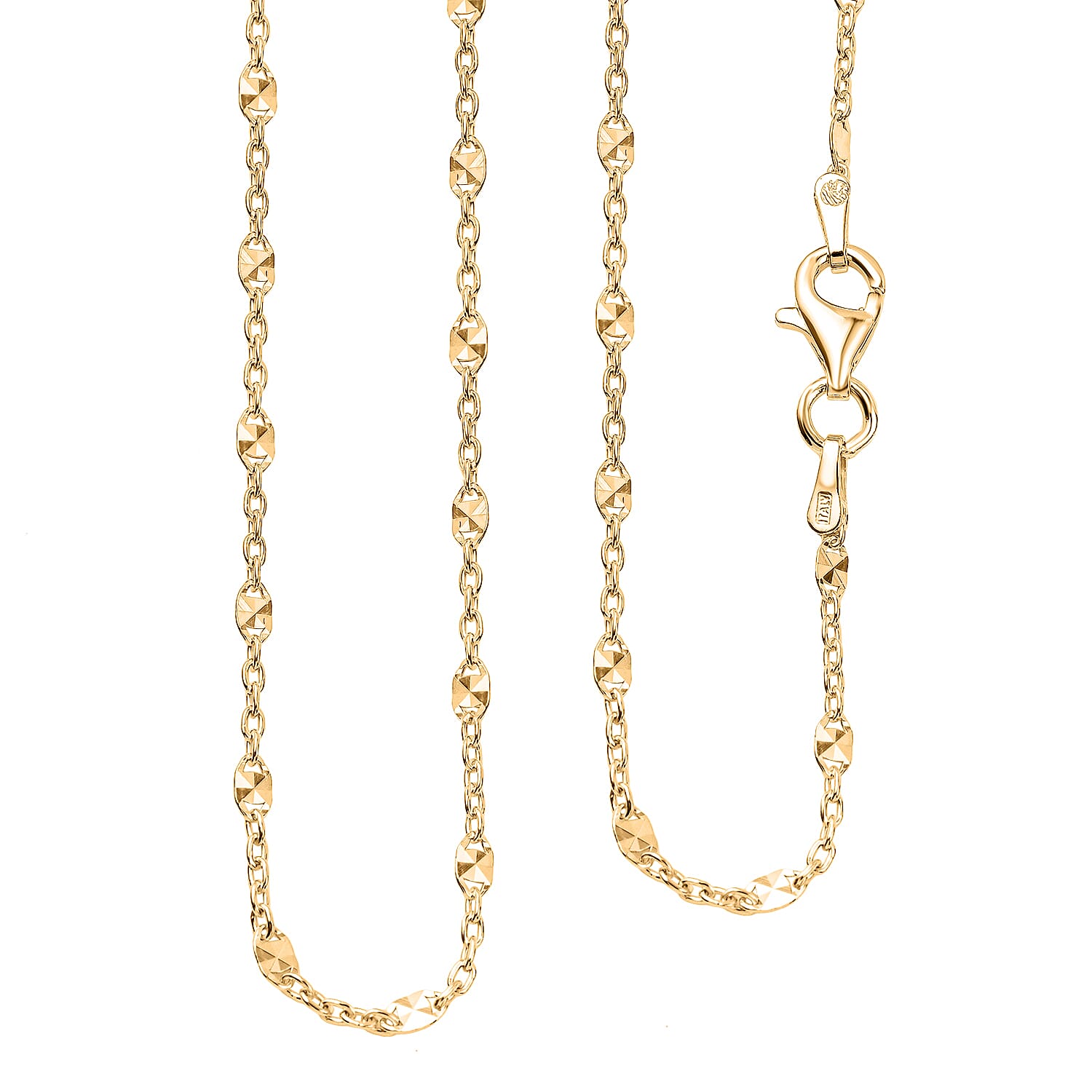 ONE TIME CLOSE OUT DEAL - Mariner Gold Overlay Sterling Silver Chain  (Size - 20)