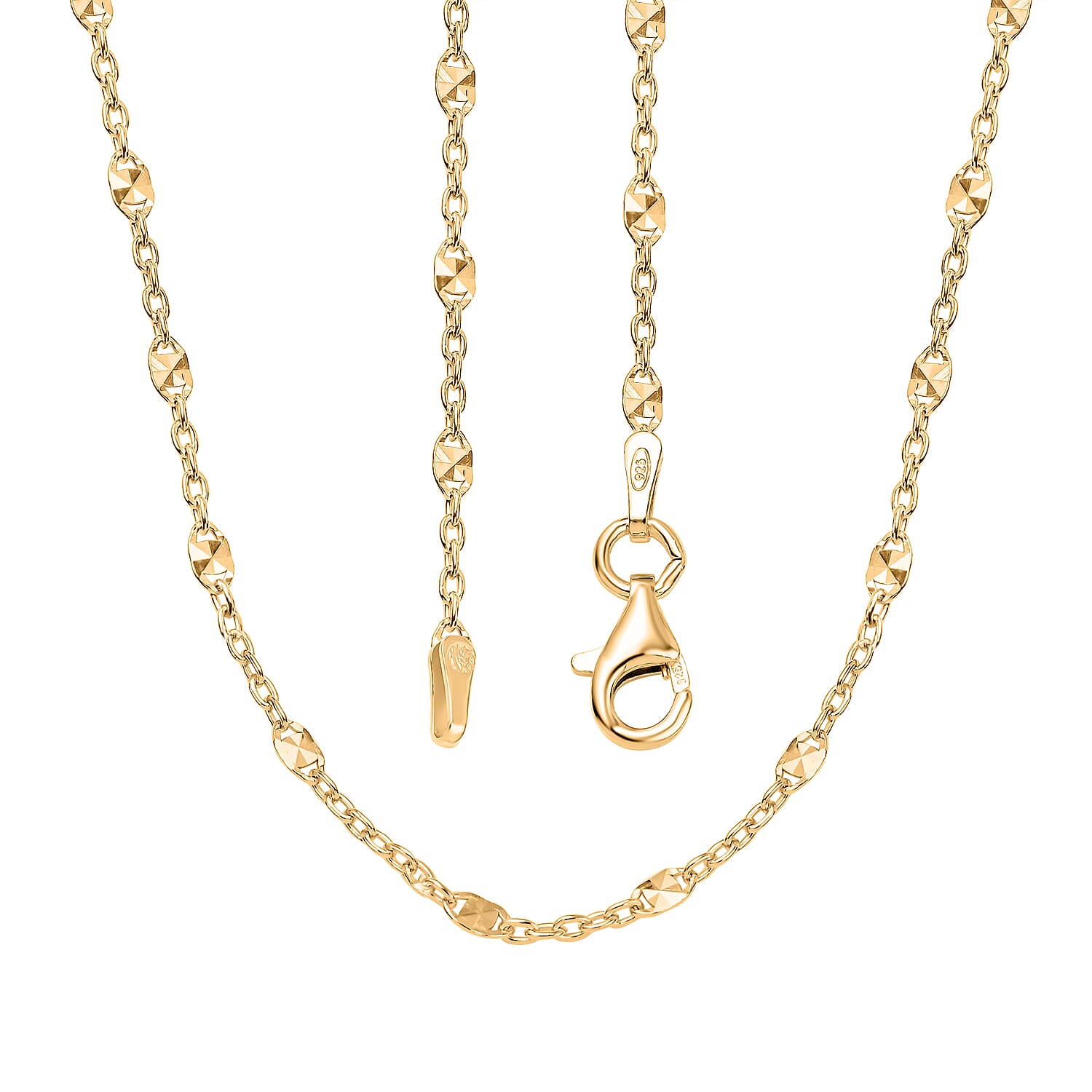 ONE TIME CLOSE OUT DEAL - Mariner Gold Overlay Sterling Silver Chain  (Size - 20)