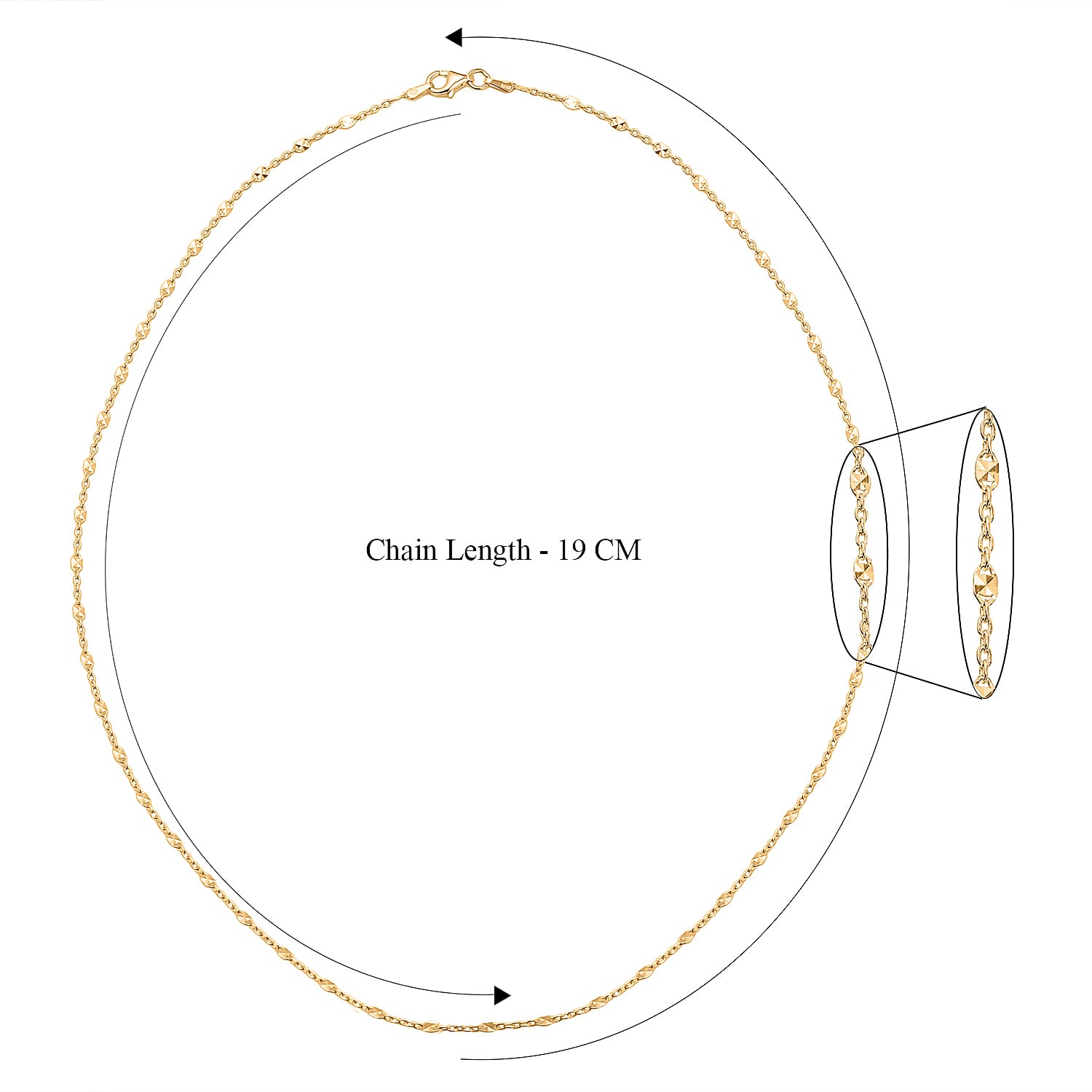 ONE TIME CLOSE OUT DEAL - Mariner Gold Overlay Sterling Silver Chain  (Size - 20)