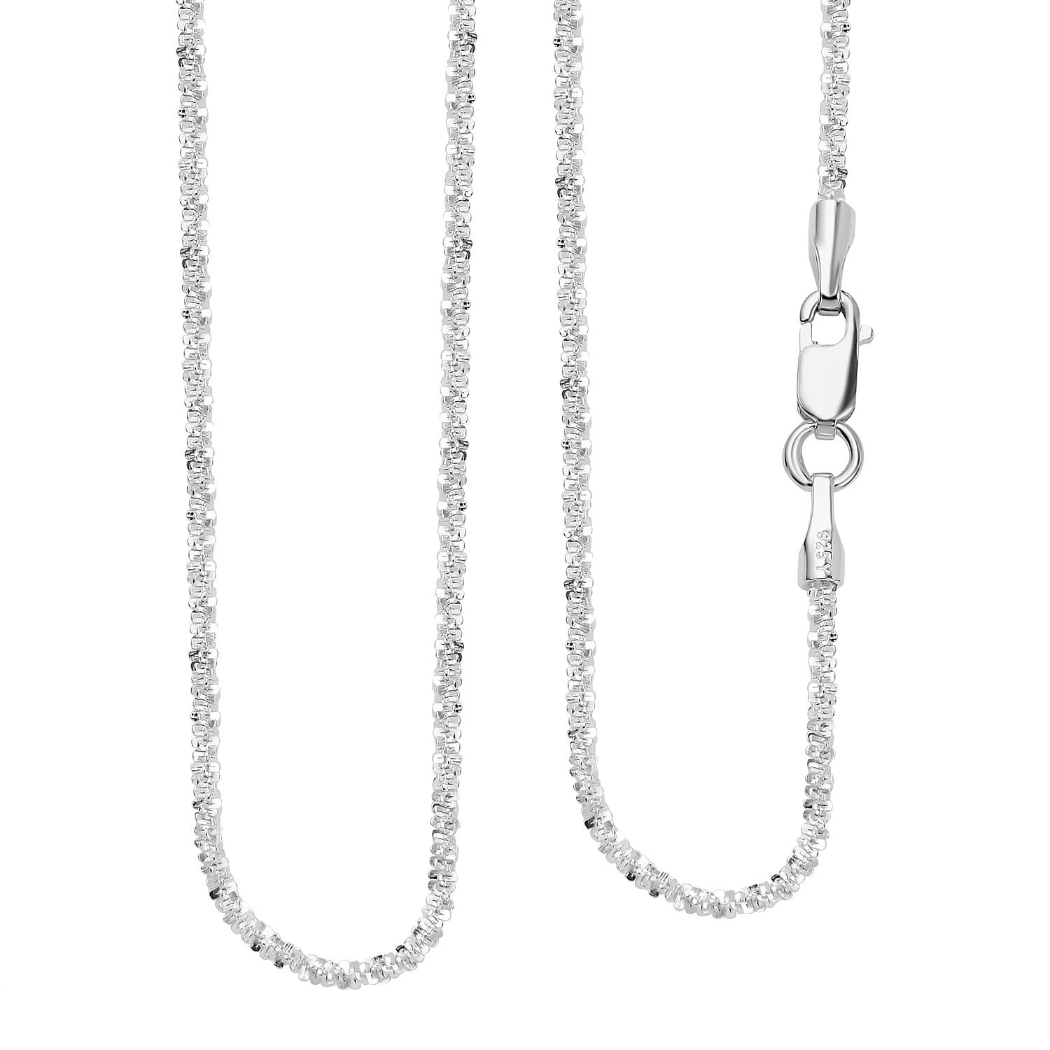 Hatton Garden Closeout - Rhodium Overlay Sterling Silver Rock Chain (Size - 18)