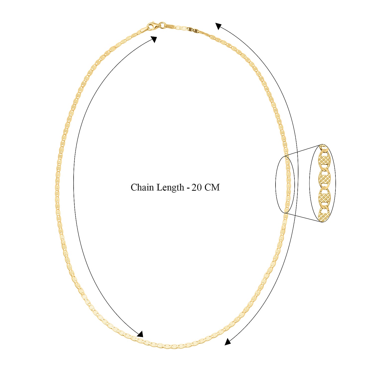 NY Close Out- Sterling Silver Necklace (Size - 20) With Gold Overlay